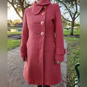Women's Coral Button-Up Coat